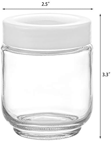 Hedume 12 Pack 6oz Clear Glass Jars with White Lids