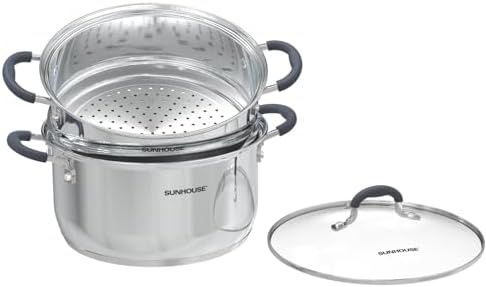 Sunhouse 33 Qt Stainless Steel Steamer Pot with Lid