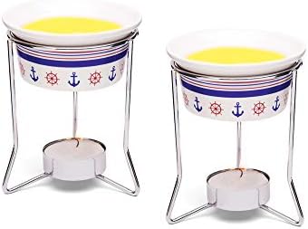 Nantucket Seafood Ceramic Butter Warmers Nautical Design Set of 2