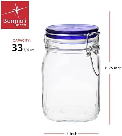Bormioli Rocco Fido Collection 2-Pack 3375oz Glass Jars