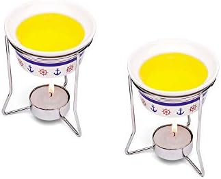 Nantucket Seafood Ceramic Butter Warmers Nautical Design Set of 2