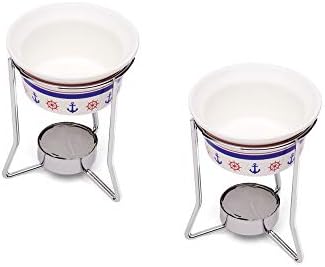 Nantucket Seafood Ceramic Butter Warmers Nautical Design Set of 2
