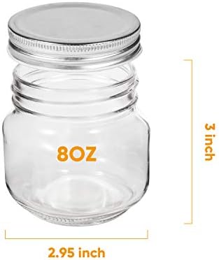 Premium Mason Jars 8oz for Kitchen Storage