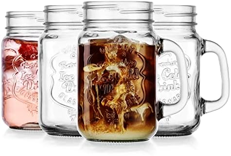 Glavers Mason Drinking Jars Set of 4 - 16 Oz