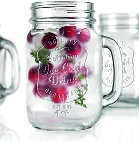 Glavers Mason Drinking Jars Set of 4 - 16 Oz