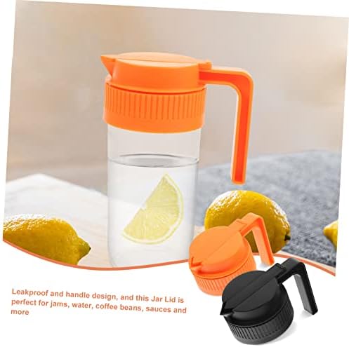 KICHOUSE 2Pcs Mason Jar Lids with Handle - Easy Pour Spout Design