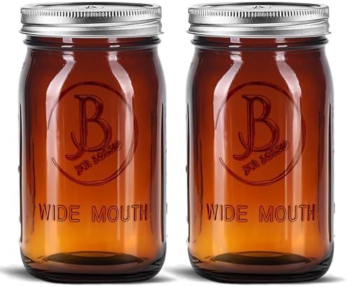 High-Quality Airtight Amber Mason Jars for Canning Fermenting and More