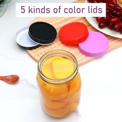 Flrolove 32oz Glass Mason Jars 12-Pack with One-Piece Lid