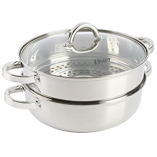 Oster Sangerfield 6 Qt Casserole with Steamer Basket Stainless Steel