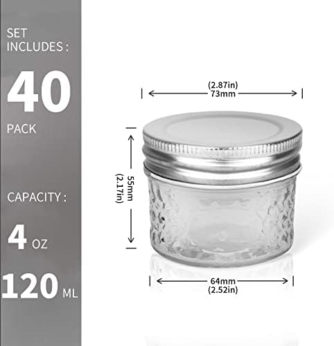 40 Mason Jars Verones Canning Set with Silver Lids
