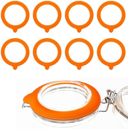 8-Piece Silicone Replacement Gaskets for Glass Jars