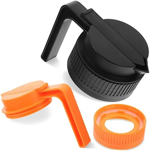 KICHOUSE 2Pcs Mason Jar Lids with Handle - Easy Pour Spout Design