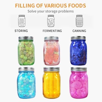 COOKWINMason Jars Set of 6 Capacity 16oz Multi-Purpose Glass Jars