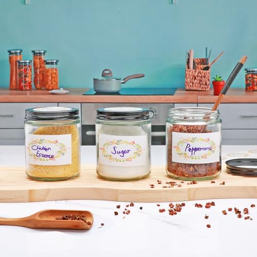 16-Piece 8oz Glass Jars with Lids for Candles Spices Crafts