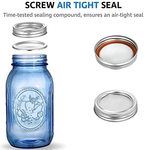 6-Pack Vintage Blue Mason Jars