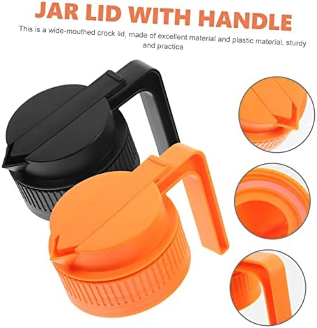 KICHOUSE 2Pcs Mason Jar Lids with Handle - Easy Pour Spout Design
