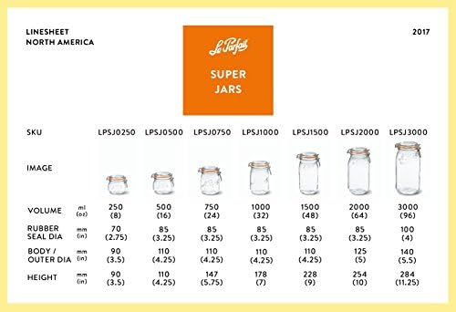 Le Parfait 2L Glass Canning Jar with Lid
