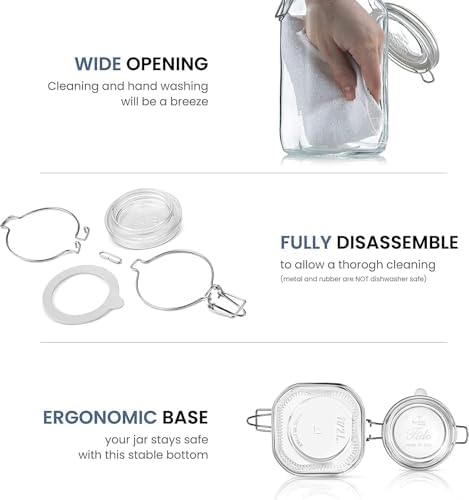 Bormioli Rippo 3375-Ounce Jar Blue Lid Capacity Dishwasher Safe