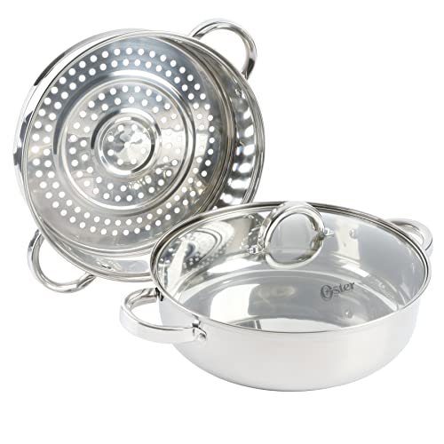 Oster Sangerfield 6 Qt Casserole with Steamer Basket Stainless Steel