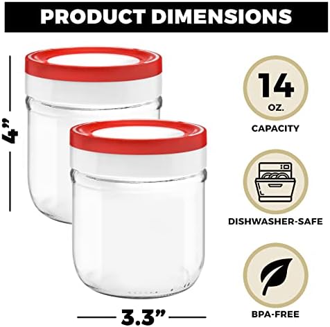 4-Pack Mason Jars for Meal Prep Storage