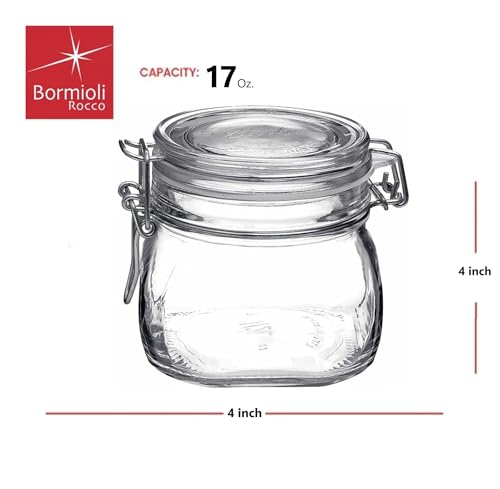 Bormioli Rocco Fido Clear Glass Canning Jar - 05L dishwasher safe eco-friendly
