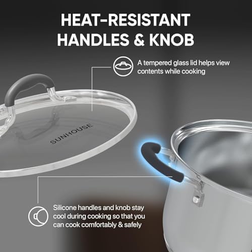 Sunhouse 33 Qt Stainless Steel Steamer Pot with Lid