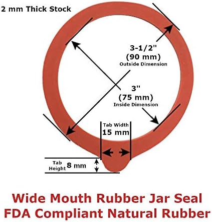 Premium ViceroyRubberPlastics Canning Rings for Wide Mouth Jars Set of 12