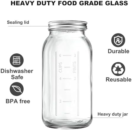 Xylanor 64 OZ Mason Jars Set