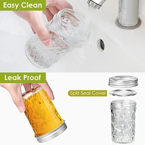 Moniko 6oz Mason Jars with Lids 12-Pack for Canning Storage