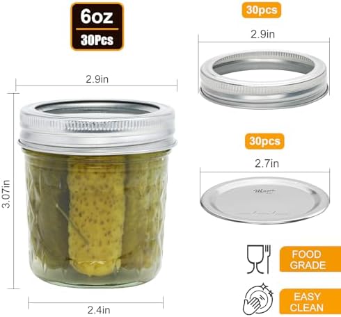 Convenient Stylish 6 oz Mason Jars for Budget-Friendly Storage Gift