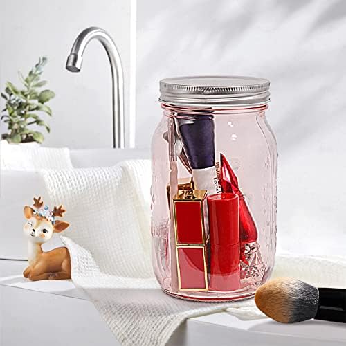 Amzcku 32 oz Rose-Pink Mason Jars 6 Pack