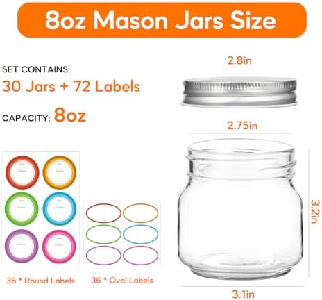 Versatile Mason Jars with Labels for Canning More