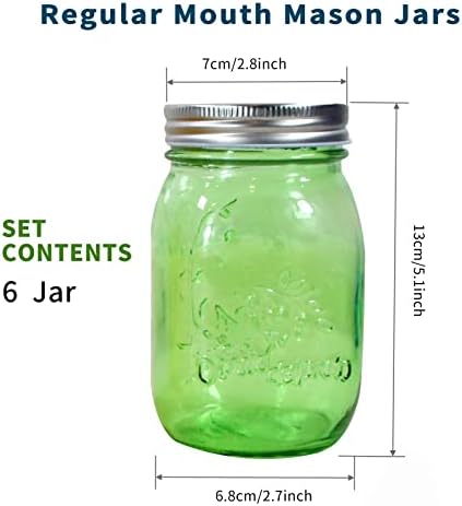 COOKWINMason Jars Set of 6 Capacity 16oz Multi-Purpose Glass Jars