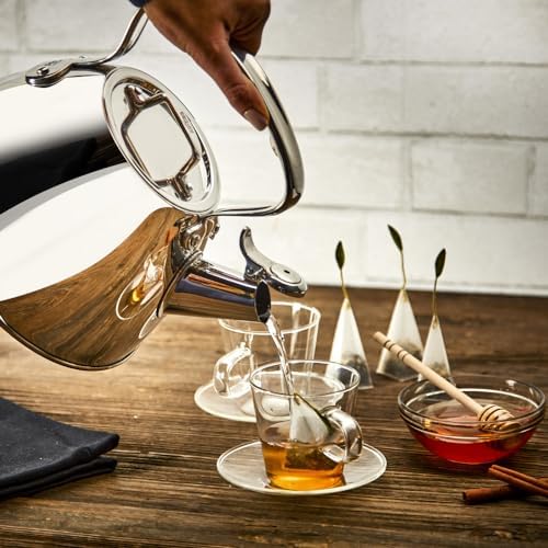 All-Clad 2 Quart Silver specialty tea kettle induction compatible