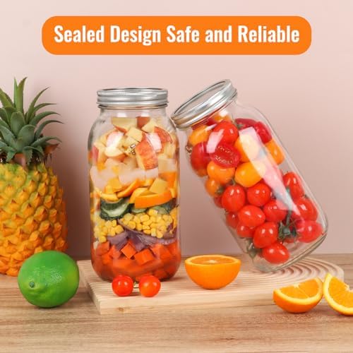 3-Pack Mason Jars 64 oz Wide Mouth