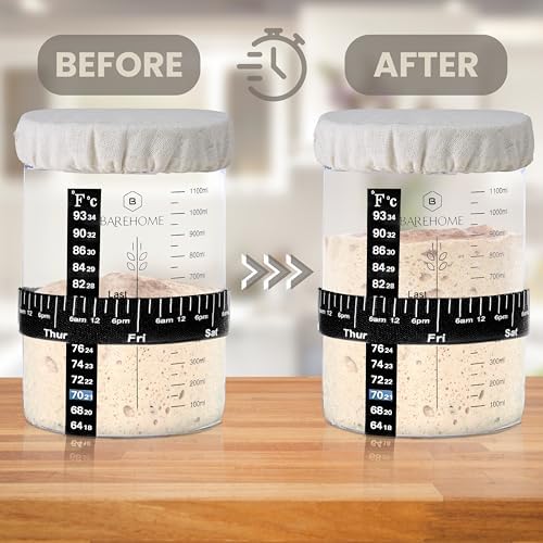 BareHome Sourdough Starter Jar Kit 35 oz