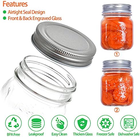 Compact 6 OZ Glass Mason Jars for Food Storage