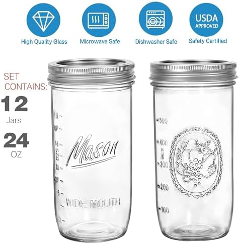 Versatile 24oz Mason Jars