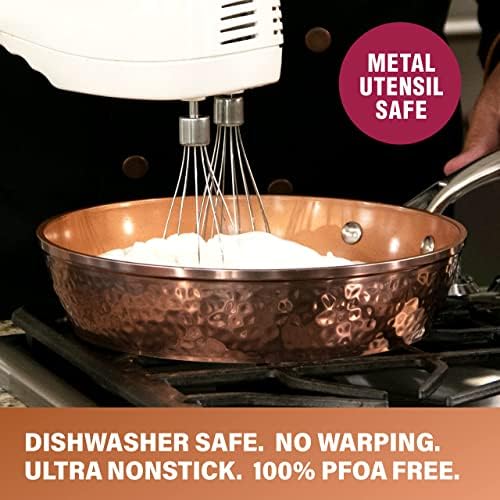 Gotham Steel Hammered Copper Cookware Set 10-Piece Non-Stick Pots Pans