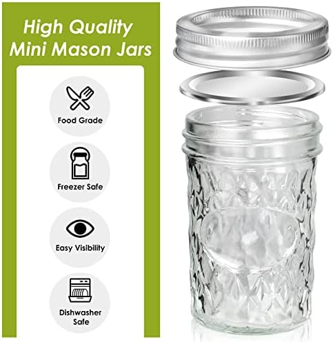 Moniko 6oz Mason Jars with Lids 12-Pack for Canning Storage