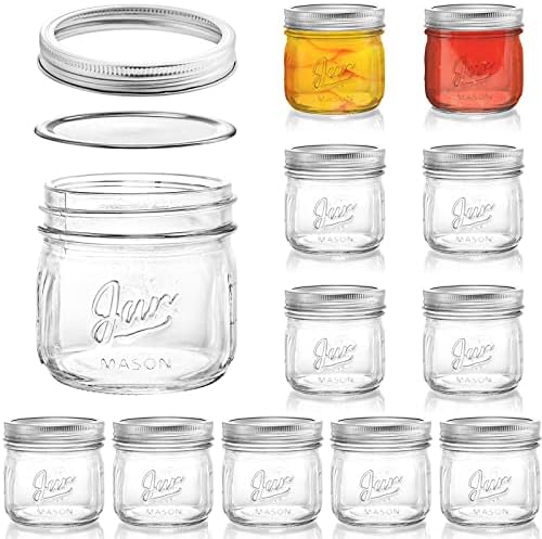 12-Piece Wide Mouth Mason Jars Perfect for Jam Jar Storage