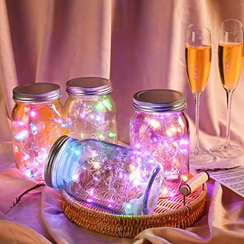 Amzcku 32 oz Rose-Pink Mason Jars 6 Pack