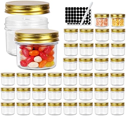 Betrome 4 oz Clear Glass Mason Jars 40-Piece Set