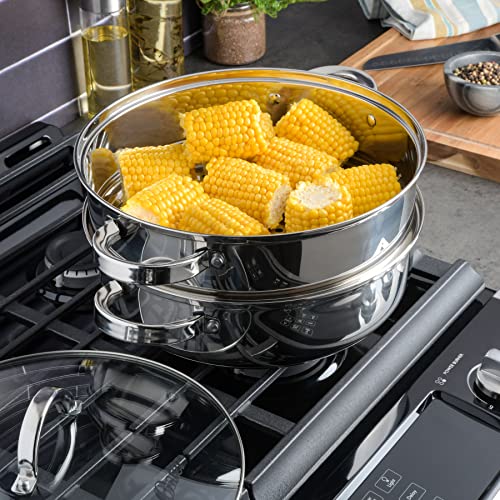 Oster Sangerfield 6 Qt Casserole with Steamer Basket Stainless Steel