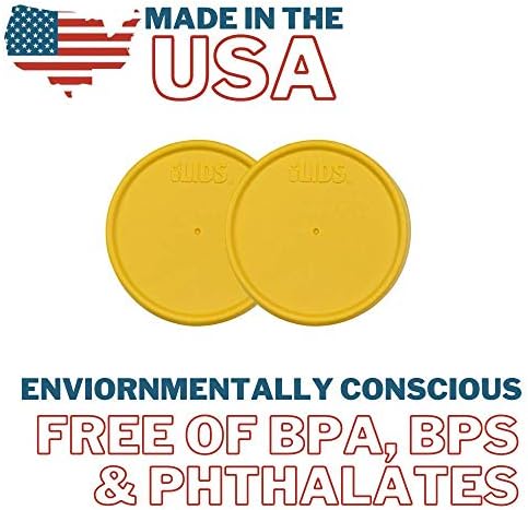 Mason Jar Storage Lid Yellow Pack of 2
