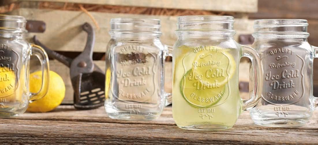 Glavers Mason Drinking Jars Set of 4 - 16 Oz