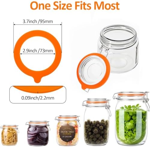 8-Piece Silicone Replacement Gaskets for Glass Jars