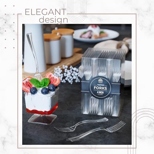 Exquisite Mini Tasting Forks - 100 CT Disposable Flatware Set for Events