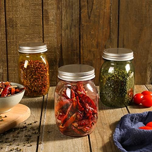 Amzcku 32 oz Rose-Pink Mason Jars 6 Pack
