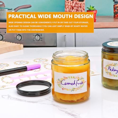 16-Piece 8oz Glass Jars with Lids for Candles Spices Crafts